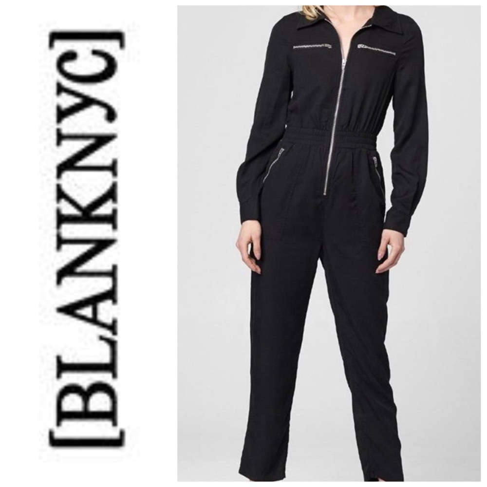 Blank NYC Black Out Zip Up Jumpsuit